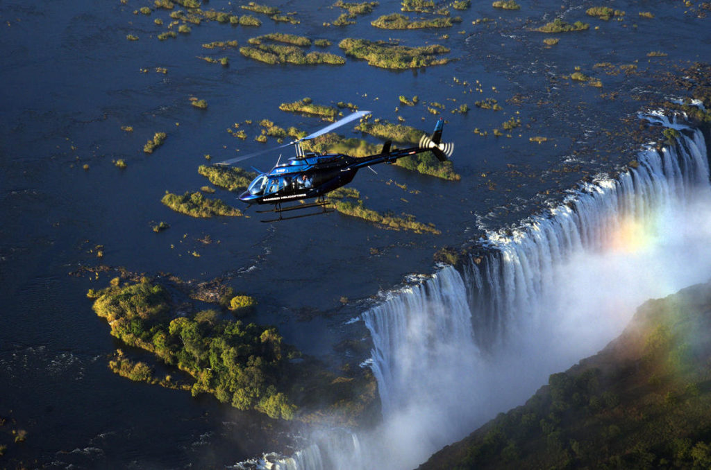 SOARING ABOVE VICTORIA FALLS IN A HELICOPTER