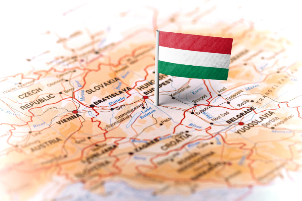 Map of Hungary and Its Borders