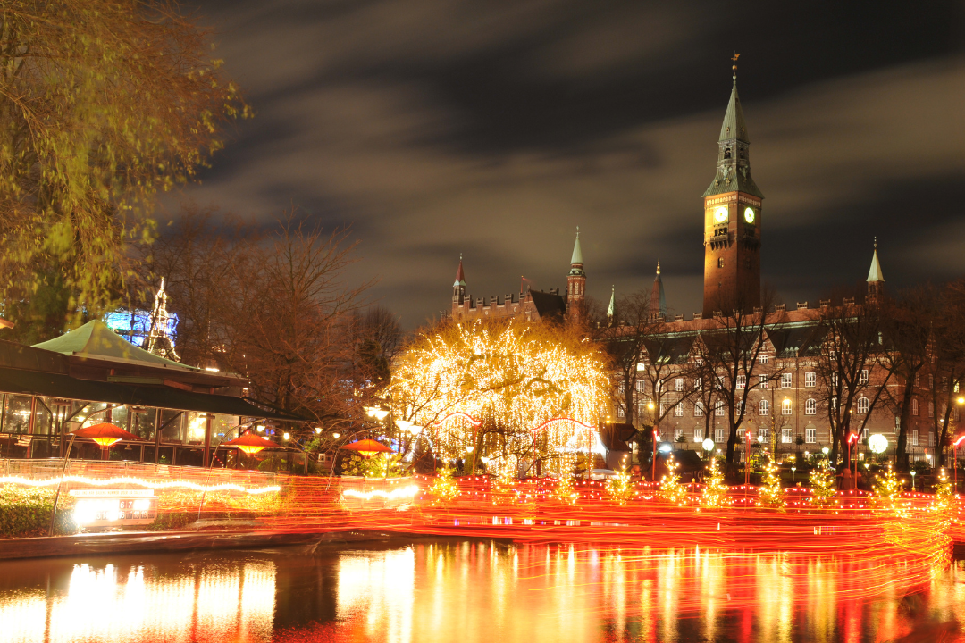 Nightview of Copenhagen at Christmas
