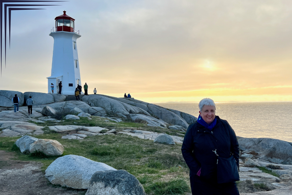 Cindy at Peggy's Cove