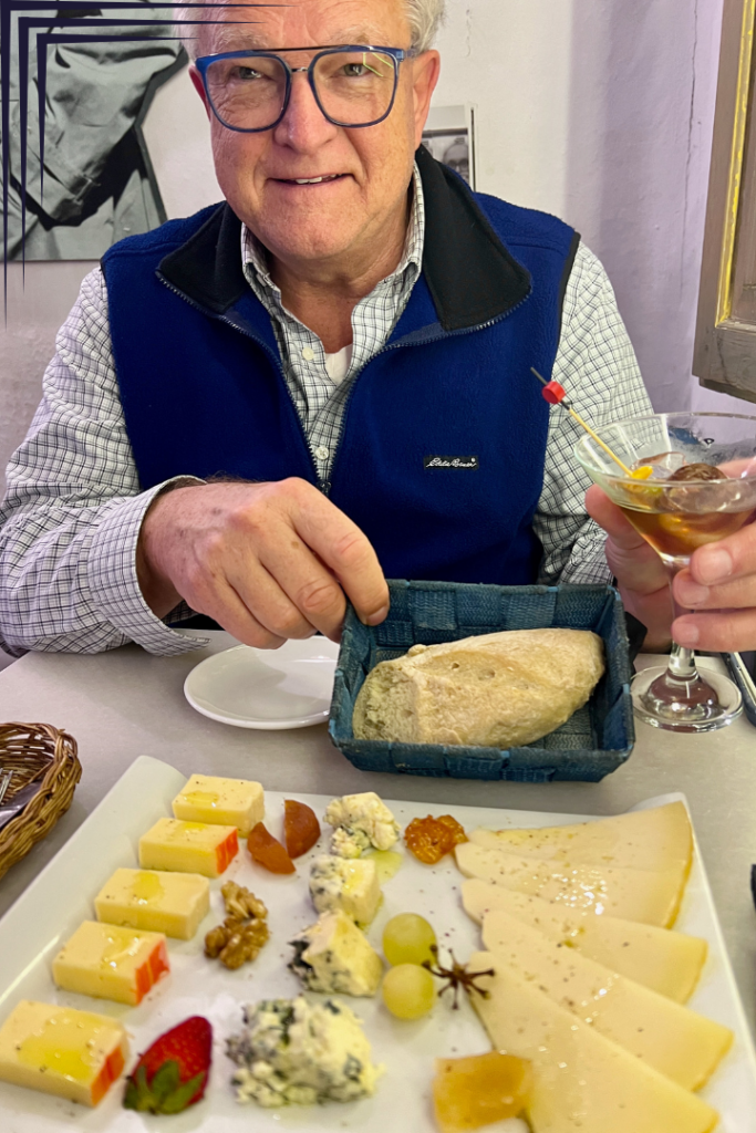 Charlie enjoying Vermouth and Tapas. Photo: Cindy Dykman