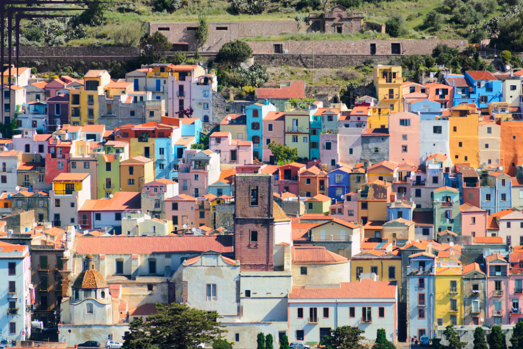 Village of Bosa in Sardinia